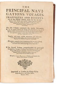 (EARLY EXPLORATION.) Richard Hakluyt. The Principal Navigations, Voyages, Traffiques and Discoveries