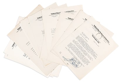 (LABOR.) John L. Lewis. File of correspondence between the United Mine Workers president and a local