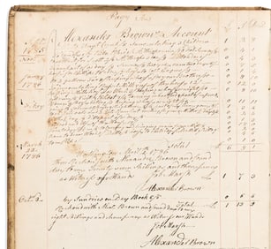 (MASSACHUSETTS.) Job Marsh. Ledger of a small-town doctor, including early smallpox inoculations.
