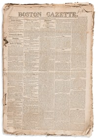 (MASSACHUSETTS.) Half year of the Boston Gazette shortly before the War of 1812. Boston, 8 January