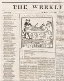 (MORMONS.) Issue of the New York Weekly Herald featuring the Book of Abraham and facsimile of the