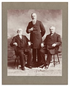 (MORMONS.) Heber H. Thomas. Mammoth portrait of Joseph F. Smith and the First Presidency. Ogden, UT,