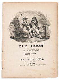 (MUSIC.) Zip Coon, A Popular Negro Song. New York: Firth & Hall, circa late 1834