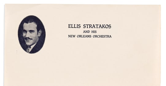 (MUSIC.) Papers of Ellis Stratakos, a Greek-American jazz bandleader in Mississippi. Various places,