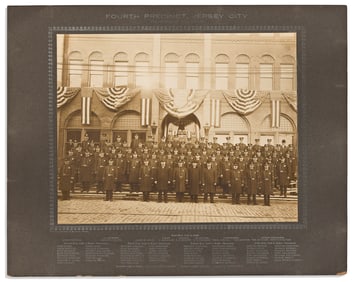 (NEW JERSEY.) Pair of large group photographs of the Jersey City police department. Jersey City,