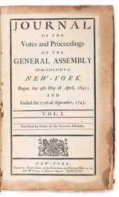 (NEW YORK.) Journal of the Votes and Proceedings of the General Assembly of the Colony of New-York.