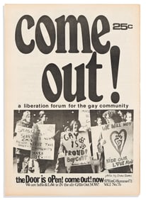 (NEW YORK CITY.) Come Out: A Liberation Forum for the Gay Community, three original issues. New