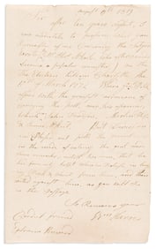 (NORTH CAROLINA.) Letter and satirical poem on a 1772 election in Mecklenburg County, not long
