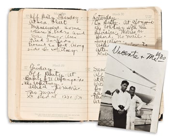 (PRESIDENTS.) Mariano Floresca. Diary and memoir of a Filipino-American naval steward, serving on