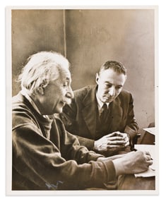 (SCIENCE & TECHNOLOGY.) Alfred Eisenstaedt, Portrait of Albert Einstein and J. Robert Oppenheimer.