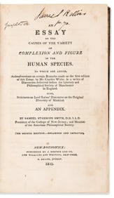 (SLAVERY & ABOLITION.) Samuel Stanhope Smith. An Essay on the Causes of the Variety of Complexion.
