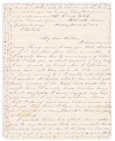 (TENNESSEE.) William H. Tabb. Letters and diary written as a student at Cumberland College shortly