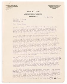 (VIRGINIA.) Contracts and correspondence regarding the Eureka manganese mine up through the Great