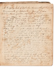 (WAR OF 1812.) Orderly book of the Halifax Light Infantry on active duty in Boston, with an earlier