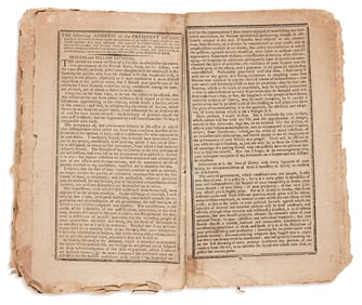 (GEORGE WASHINGTON.) Thomas's Massachusetts . . Almanack for 1797 featuring Washington's Farewell