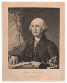 (GEORGE WASHINGTON.) [Nicholas-Eustache Maurin, Early lithograph of Washington from the Pendleton