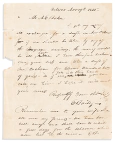 (WEST--TEXAS.) Edward Bailey. Letter by a merchant hoping to avoid "Mexican cruisers" after the