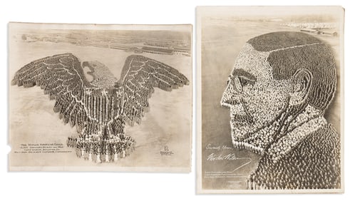 (WORLD WAR ONE.) Arthur Mole & Group of 5 patriotic "living photographs," each comprised of