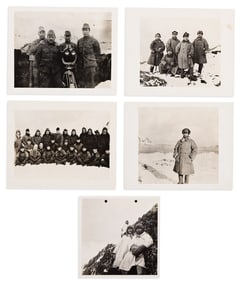 (WORLD WAR TWO.) Five original photographs of Japanese soldiers from their occupation of Attu