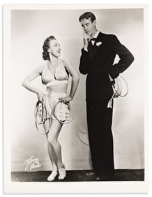 (WORLD WAR TWO.) Photographs of Nash & Evans, vaudeville performers on the USO circuit. Various