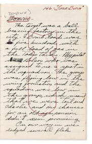 (WORLD WAR TWO.) John Martin. Diary of a nose gunner on a bomber over Germany. Various places, 4