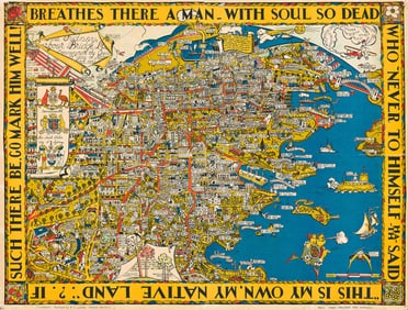 Russell Sydney Lloyd. Sydney Harbour Bridge Map. 1932.