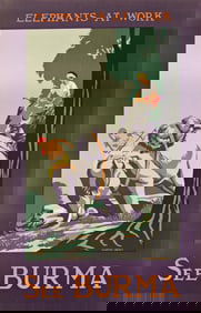 Martin Jones. Elephants At Work / See Burma. Circa 1920s.