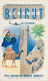 Designer Unknown. Beirut Lebanon by Clipper. 1951.