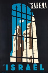 Designer Unknown. Fly Sabena to Israel. Circa 1960s.