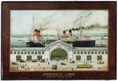 Ferdinand Worms. French Line [New York Docks]. Circa 1906.
