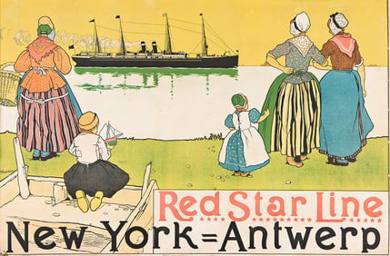 Henri Cassiers. Red Star Line / New York - Antwerp. 1899.