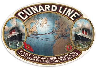 Designer Unknown. Cunard Line [Transfer ornament]. Circa 1910.