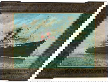 Ferdinand Worms (d'Après). Scandinavian - American Line / Frederick VIII. Circa 1930s.