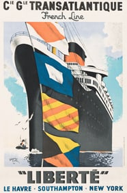 Edouard Collin. "Liberté" / Cie. Gle. Transatlantique / French Line. 1950.