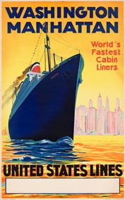 R. Devignes. Washington Manhattan / United States Lines. Circa 1930s.