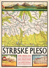 Josef Belohlav. [Czechoslovak Maps / Strbske Pleso & Tatranska Lomnica]. Two posters. Circa 1920s.