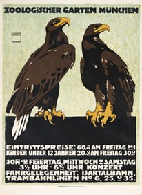 Ludwig Hohlwein. Zoologischer Garten Munchen. 1911.