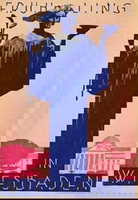 Ludwig Hohlwein. Fruhling in Wiesbaden. Circa 1930.