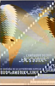 Ottomar Anton. Hamburg - Amerika Linie / L'Amérique du Sud en 3 Jours. 1936.