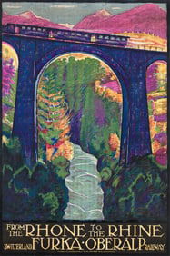 Daniele Buzzi. From the Rhone to the Rhine / Furka - Oberalp Railway. 1926.