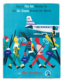 Aaron Fine. [Pan Am / Commercial Advertising]. Group of 3 cardboard display signs. Circa 1960s.