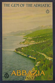 Leopoldo Metlicovitz. Abbazia Italy / The Gem of the Adriatic. Circa 1920.