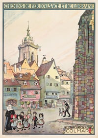 (Jean Jacques Waltz) Hansi. Chemins de Fer d'Alsace et de Lorraine / Colmar. 1921.