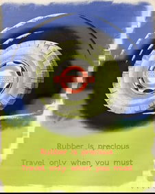 James Fitton. London Transport / Rubber is Precious. 1943.