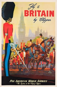 Mark Von Arenburg. Fly to Britain by Clipper / Pan American. 1948.