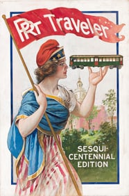 William H. Lister. PRT Traveler / Sesqui-Centennial Edition. Gouache maquette. Circa 1926.