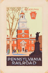 Edward Punnet Chrystie. Pennsylvania Railroad / Philadelphia. Gouache maquette. Circa 1930s.