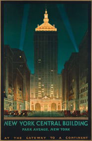 Chesley Bonestell. New York Central Building / At The Gateway To A Continent. 1930.
