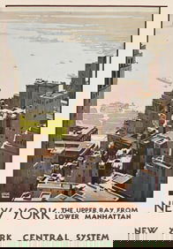 Leslie Ragan. New York / The Upper Bay from Lower Manhattan. 1935.
