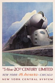Leslie Ragan. The New 20th Century Limited / New York Central System. 1939.